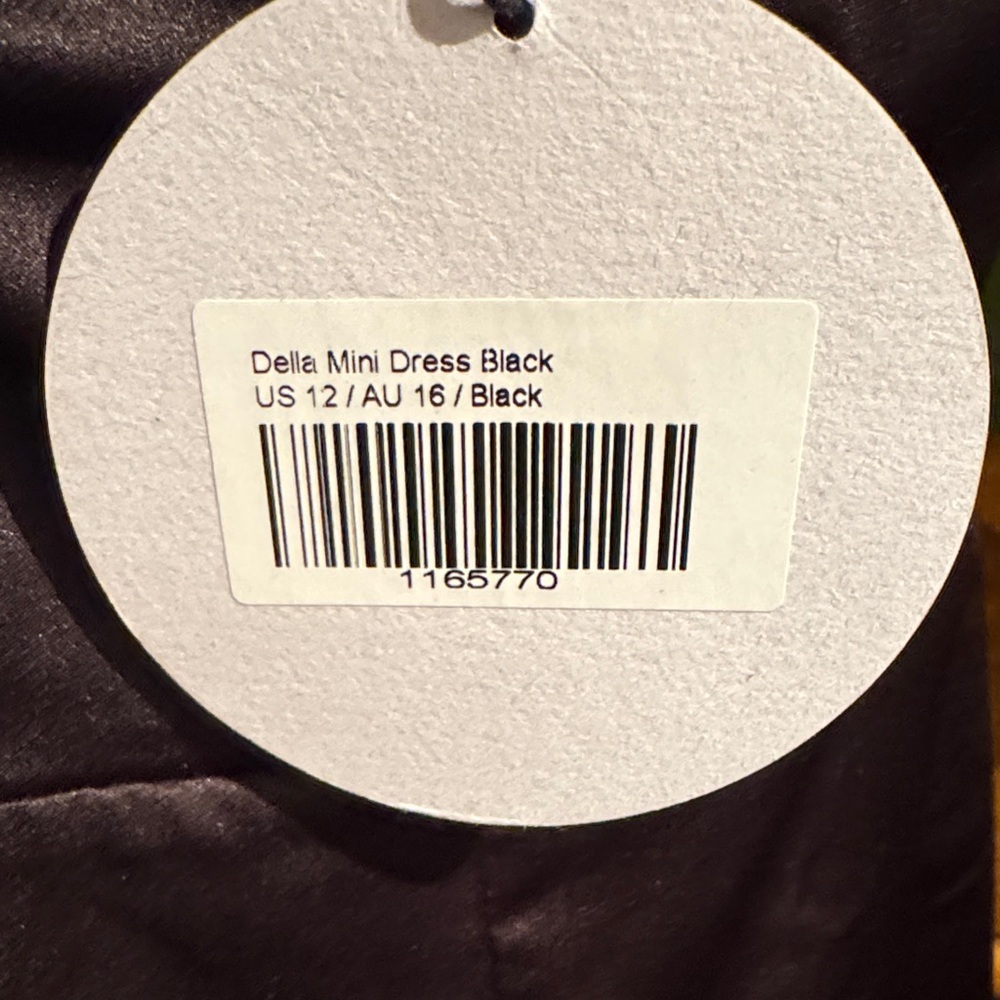 Princess Polly Delia, Black Satin Mini Dress - US 12 - Picture 2 of 6